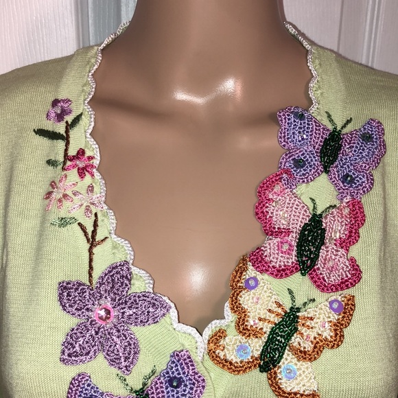 Storybook Knits Green Cardigan. NWT. M - Picture 2 of 13